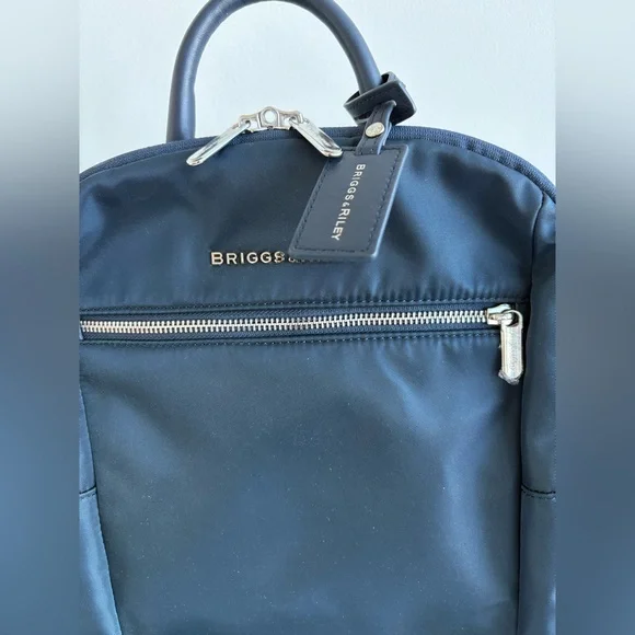 NWOT Briggs & Riley slim Rhapsody navy backpack - Picture 8 of 15
